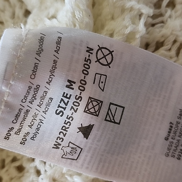 Guess Open Knit Cream Sweater Size M - Picture 6 of 12